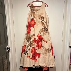 Chico's Floral Maxi Dress with Brown and Cream Tones